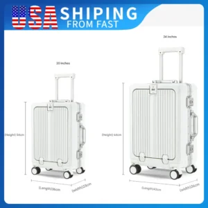 Suitcase Front Opening Pocket Aluminum