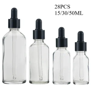 28PCS 15/30/50ML Clear Glass